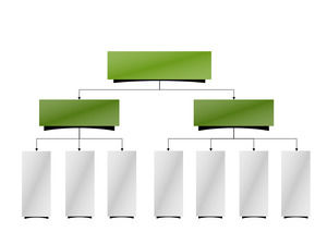 Modèle de diapositive d'organigramme à trois niveaux