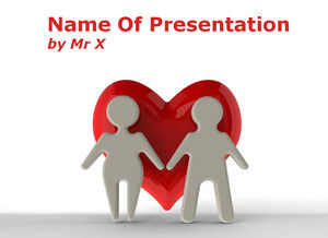 Two Small Figurines With a Huge Heart powerpoint template