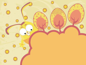 Желтый мультфильм сова РРТ фоновое изображение