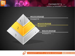 Stereo Yellow Grafico di stile di cristallo Piramide PPT Scarica