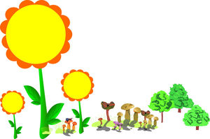 Kuning perbatasan bunga matahari kartun gambar latar belakang PPT